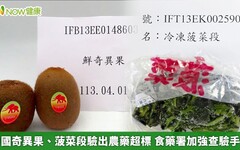中國奇異果、菠菜段驗出農藥超標 食藥署加強查驗手法