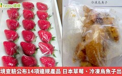 邊境查驗公布14項違規產品 日本草莓、冷凍烏魚子出包
