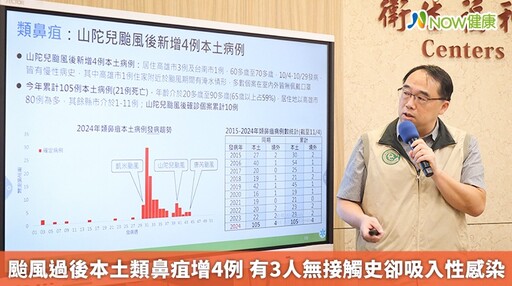 颱風過後本土類鼻疽增4例 有3人無接觸史卻吸入性感染