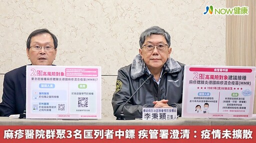 麻疹醫院群聚3名匡列者中鏢 疾管署澄清：疫情未擴散