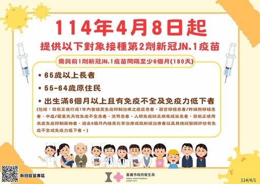 肺炎與新冠疫情升溫 嘉義市5/24推社區疫苗接種 提升免疫力