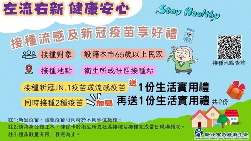 秋冬防疫「左流右新」籲請符合資格民眾盡速接種