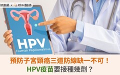 預防子宮頸癌三道防線缺一不可！HPV疫苗要接種幾劑？