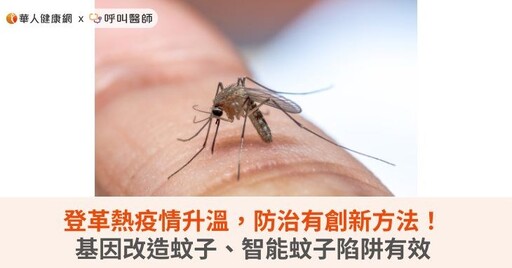 登革熱疫情升溫，防治有創新方法！基因改造蚊子、智能蚊子陷阱有效