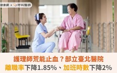 護理師荒能止血？部立臺北醫院離職率下降1.85%、加班時數下降2%