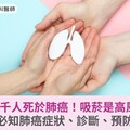 每年逾9千人死於肺癌！吸菸是高風險群！必知肺癌症狀、診斷、預防