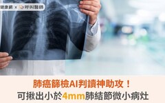 肺癌篩檢AI判讀神助攻！可揪出小於4mm肺結節微小病灶