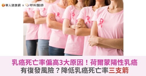 乳癌死亡率偏高3大原因！荷爾蒙陽性乳癌有復發風險？降低乳癌死亡率三支箭