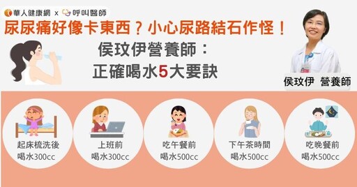 尿尿會痛好像卡東西？小心尿路結石在作怪！侯玟伊營養師：正確喝水5大要訣