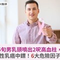 6旬男乳頭噴出2呎高血柱，竟是男性乳癌中鏢！6大危險因子要注意