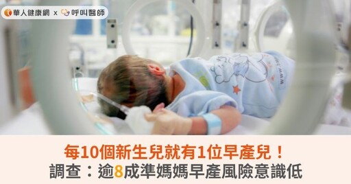 每10個新生兒就有1位早產兒！調查：逾8成準媽媽早產風險意識低