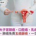 擴大子宮頸癌、口腔癌、乳癌、大腸癌、肺癌免費五癌篩檢，一次看懂！