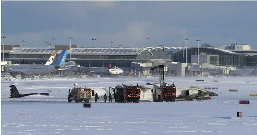 達美航空降落「180度翻覆」！班機載80乘客降落多倫多大翻肚 至少18傷