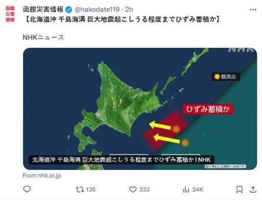 北海道25年內恐爆規模9巨震！海溝型地震若襲日 死傷恐比311慘重