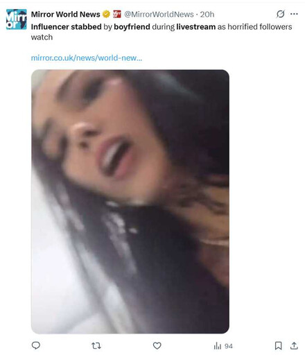 恐怖情人現形!刺青女網紅直播中被刺9刀 IG淚揭生還原因:我有女兒