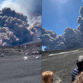 義大利埃特納火山爆發！火山灰噴湧而出 遊客急逃竄