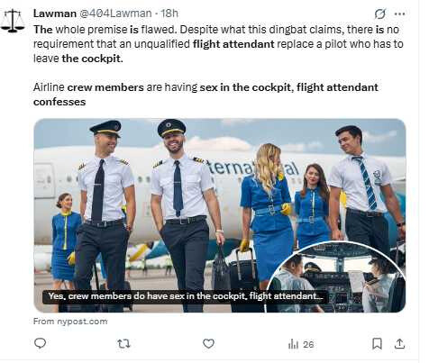 空姐爆料「高空性愛」潛規則! 機師與空服員值勤中加入「Mile High Club」