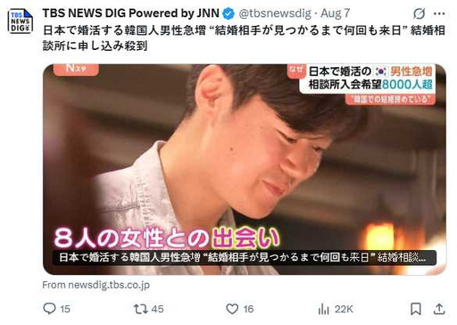 為避「買房門檻」跨海尋愛!韓國男湧入日本婚活市場 日婚介所曝:8千人搶登記