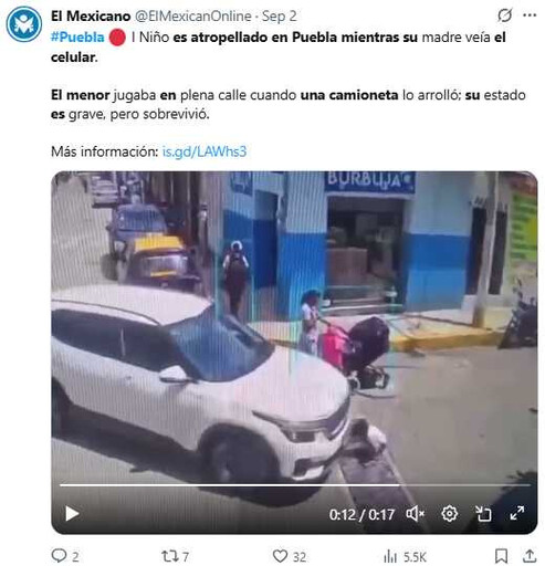 驚悚瞬間拍下!母親低頭滑手機 男童馬路玩耍遭車輾壓「奇蹟撿回一命」