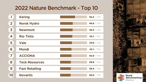 減碳熱潮下被遺忘的生物多樣性風險！首份Nature Benchmark榜單透露了什麼？