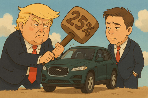 川普25%關稅英國車廠反應了！捷豹Land Rover宣布：暫停美國出口