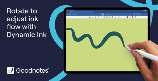 Goodnotes 針對 Apple Pencil Pro 推出全新功能，包括面板（Palette）和動態墨水（Dynamic Ink）