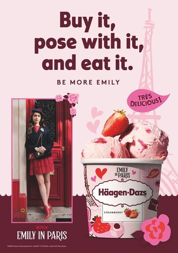 Häagen-Dazs 宣佈與《Emily in Paris》建立全球合作夥伴關係，讓粉絲品味巴黎魅力，味蕾縱情貪歡