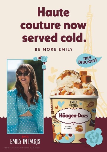 Häagen-Dazs 宣佈與《Emily in Paris》建立全球合作夥伴關係，讓粉絲品味巴黎魅力，味蕾縱情貪歡