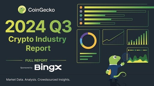 BingX贊助CoinGecko 2024年第三季度報告：比特幣主導地位上升，Gold與預測市場表現亮眼，加密總市值達2.33萬億美元