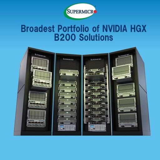 Supermicro 擴展 NVIDIA Blackwell 系統產品組合，提供全新直接液冷 (DLC-2) 系統、增強型風冷機型以及前置 I/O 接口選項，為 AI 元件注入強勁動力