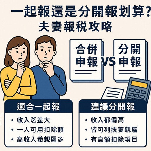 【夫妻報稅攻略】一起報還是分開報划算？這樣試算最省稅