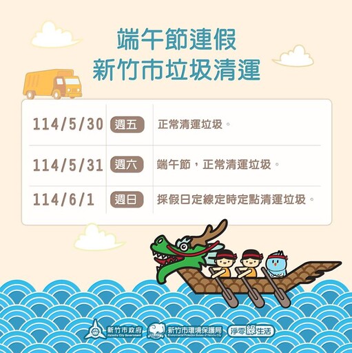 端午節三天連假 新竹市垃圾清運不打烊
