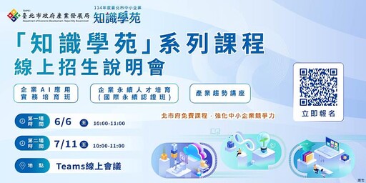 北市府「中小企業知識學苑課程」招生 助企業人才取得國際永續認證 累積AI應用實戰經驗