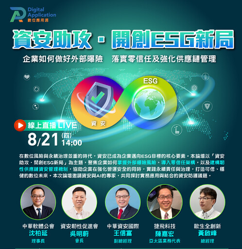 2025數位應用週資安論壇登場－資安助攻，開創ESG新局