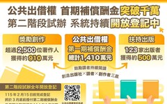 公共出借權第2階段試辦首期補償酬金突破千萬 系統持續開放登記中