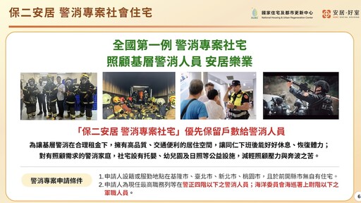 警消專案社宅首度推出 國家住都中心第三季推社宅5案