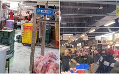 萬華環南市場竟「下雪」 眾人驚：食材噴到了