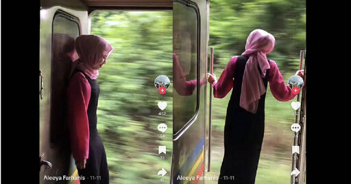 明知故犯？她開高速列車車門拍片遭轟 辯稱「為旅程增添樂趣」