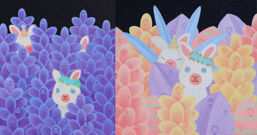 韓藝術家畫筆下夢幻小兔童趣登台 台畫家描摹最佳「萌友」毛小孩