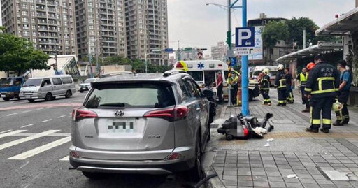 蘆洲捷運站旁嚴重車禍 休旅車「保齡球式撞4機車」6人受傷送醫