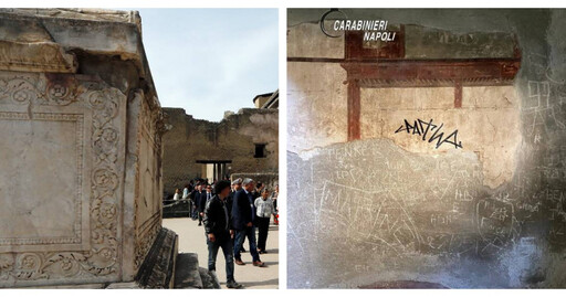 義大利古城牆被脫序遊客「麥克筆簽名」 他恐挨罰最高215萬