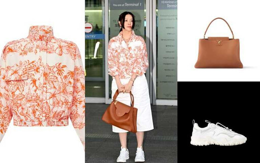 仁川機場捕獲『氧氣美女』李英愛本人！公主切髮型搭今年最流行的熱帶花卉珊瑚橘休閒風外套，看起來太逆齡！