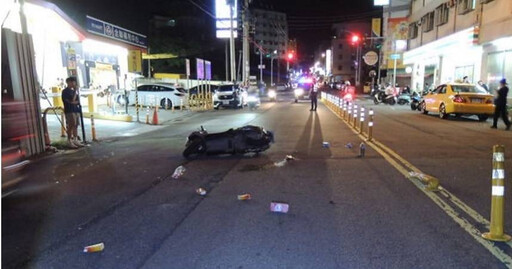 靜宜商圈機車擊落違規行人！飲料流滿地 民眾誤認是血直呼太驚悚