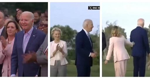 拜登在幹嘛？他燦笑全身詭僵直看表演 G7峰會上詭異遊蕩遭譏又走神了