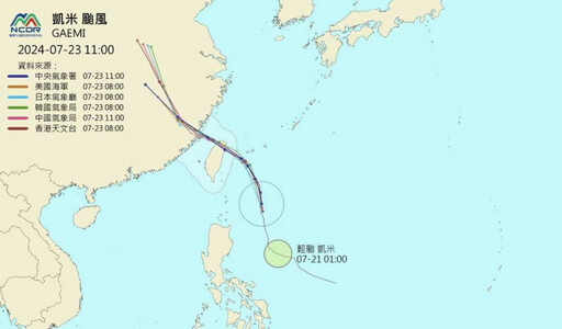 凱米颱風發陸警！「4縣市」列警戒區域 6機構預測「全登陸台灣」