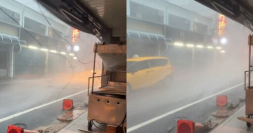 凱米颱風侵台「花蓮遇強風暴雨」 計程車遭強風「吹倒退」超驚人