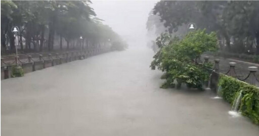 凱米風雨橫掃南台灣！高雄愛河「水位暴漲」淹上街道 全台雨量前3名出爐