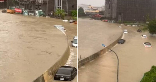 凱米颱風釀災…高雄典寶溪潰堤「10車慘遭滅頂」 後勁溪滿出來了