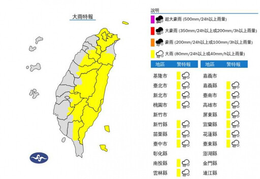 半個台灣防午後雷雨「16縣市大雨特報」 瑪莉亞颱風路徑曝