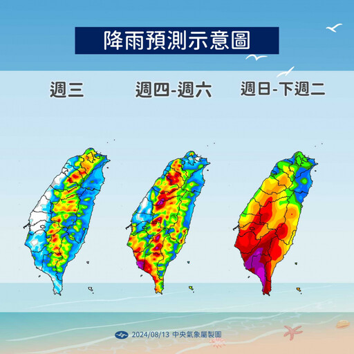 天氣還是不穩定！中南部整天「紅到發紫」 全台被雨襲時間點曝光